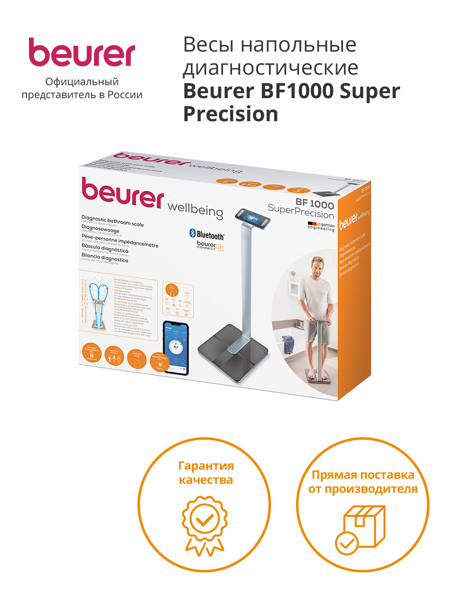 Весы напольные электронные Beurer BF1000 Super Precision черный (748.60)